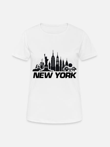 new york skyline ny - Frauen T-Shirt atmungsaktiv - Weiß