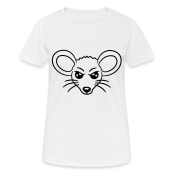Mouse looks angry angry frustrated angry aggressive - Women's Breathable T-Shirt - white - Front - AI Model Female 172 dark (172cm)