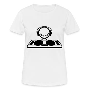 dj - Frauen T-Shirt atmungsaktiv - Weiß - Vorne - AI Model Female 172 dark (172cm)