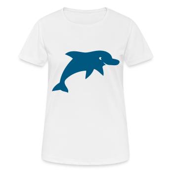delphins - Frauen T-Shirt atmungsaktiv - Weiß - Vorne - AI Model Female 172 dark (172cm)