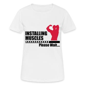 Installing Muscle - T-shirt respirant Femme - blanc - Devant - AI Model Female 172 dark (172cm)