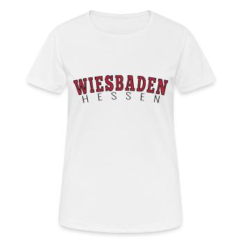 Wiesbaden Hessen - Frauen T-Shirt atmungsaktiv - Weiß - Vorne - AI Model Female 172 dark (172cm)