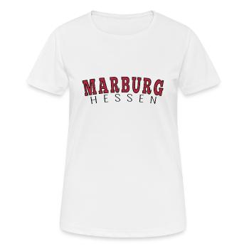 Marburg Hessen - Frauen T-Shirt atmungsaktiv - Weiß - Vorne - AI Model Female 172 dark (172cm)