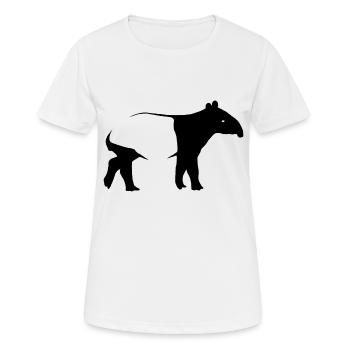 Schabracken Tapir Silhoutte exotisch Tier Geschenk - Frauen T-Shirt atmungsaktiv - Weiß - Vorne - AI Model Female 172 dark (172cm)