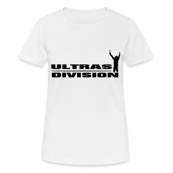 Ultras Hooligans Division - Frauen T-Shirt atmungsaktiv - Weiß - Vorne - AI Model Female 172 dark (172cm)