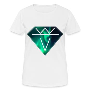 Kristall Polarlicht Diamant Grün Smaragd - Frauen T-Shirt atmungsaktiv - Weiß - Vorne - AI Model Female 172 dark (172cm)