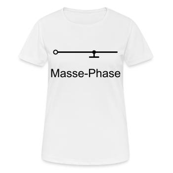Masse-Phase - Frauen T-Shirt atmungsaktiv - Weiß - Vorne - AI Model Female 172 dark (172cm)