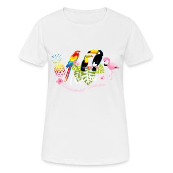 Summer Dance - Concours d'été Aloha - T-shirt respirant Femme - blanc - Devant - AI Model Female 172 dark (172cm)
