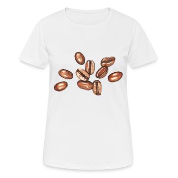 coffee beans - Women's Breathable T-Shirt - white - Front - AI Model Female 172 dark (172cm)
