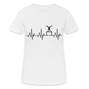 Heartbeat ECG Gymnastique Gymnastique Gymnastique Sport - T-shirt respirant Femme - blanc - Devant - AI Model Female 172 dark (172cm)