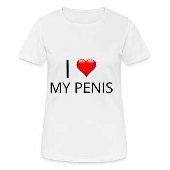 J'AIME MON PENIS - T-shirt respirant Femme - blanc - Devant - AI Model Female 172 dark (172cm)