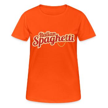 Italian Spaghetti - Women's Breathable T-Shirt - neon orange - Front - AI Model Female 172 dark (172cm)