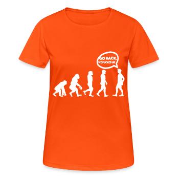 Go back, we fucked up! - Women's Breathable T-Shirt - neon orange - Front - AI Model Female 172 dark (172cm)