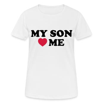 my son loves me - Frauen T-Shirt atmungsaktiv - Weiß - Vorne - AI Model Female 172 dark (172cm)
