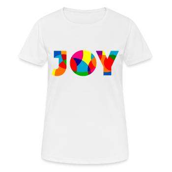 Joy - Freude - Frauen T-Shirt atmungsaktiv - Weiß - Vorne - AI Model Female 172 dark (172cm)