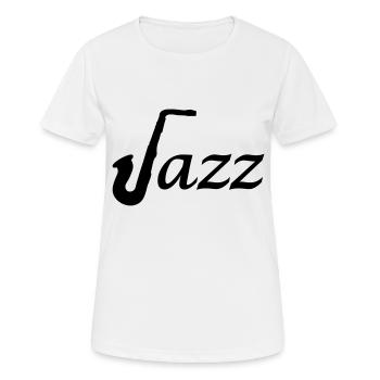 Jazz - Frauen T-Shirt atmungsaktiv - Weiß - Vorne - AI Model Female 172 dark (172cm)