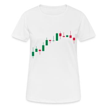 Stocks Chart Trading - Frauen T-Shirt atmungsaktiv - Weiß - Vorne - AI Model Female 172 dark (172cm)