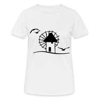 Moulin à vent grec / moulin à vent grec (1c) - T-shirt respirant Femme - blanc - Devant - AI Model Female 172 dark (172cm)