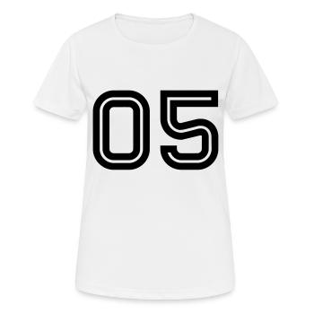05 Inline - Frauen T-Shirt atmungsaktiv - Weiß - Vorne - AI Model Female 172 dark (172cm)