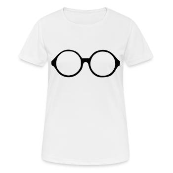 Brille - Frauen T-Shirt atmungsaktiv - Weiß - Vorne - AI Model Female 172 dark (172cm)