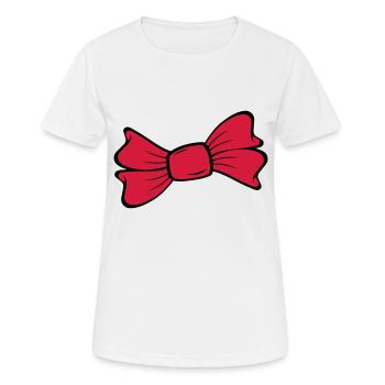 Schleife - Frauen T-Shirt atmungsaktiv - Weiß - Vorne - AI Model Female 172 dark (172cm)