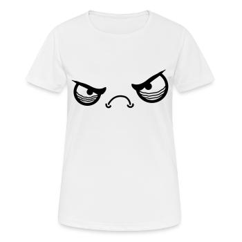Angry Face - Frauen T-Shirt atmungsaktiv - Weiß - Vorne - AI Model Female 172 dark (172cm)