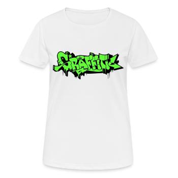 GRAFFITI - Women's Breathable T-Shirt - white - Front - AI Model Female 172 dark (172cm)