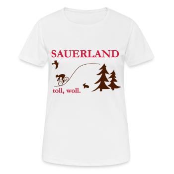 Sauerland - Frauen T-Shirt atmungsaktiv - Weiß - Vorne - AI Model Female 172 dark (172cm)