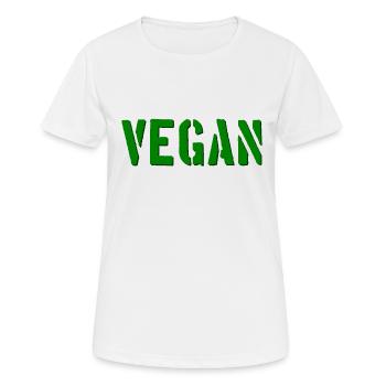 VEGAN - Veganerin - Veganer - tierlieb - Frauen T-Shirt atmungsaktiv - Weiß - Vorne - AI Model Female 172 dark (172cm)