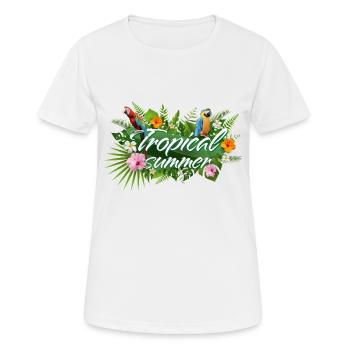 Tropischer Sommer - Frauen T-Shirt atmungsaktiv - Weiß - Vorne - AI Model Female 172 dark (172cm)