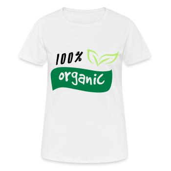 100% Bio Bio Green Logo Natur Öko Bio - T-shirt respirant Femme - blanc - Devant - AI Model Female 172 dark (172cm)