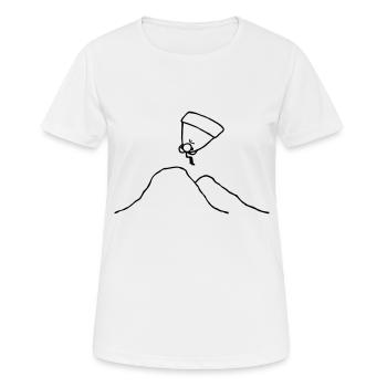 Gleitschirmflieger Paraglider in den Bergen - Frauen T-Shirt atmungsaktiv - Weiß - Vorne - AI Model Female 172 dark (172cm)