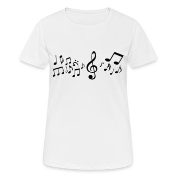 Melodie Musik Noten - Frauen T-Shirt atmungsaktiv - Weiß - Vorne - AI Model Female 172 dark (172cm)