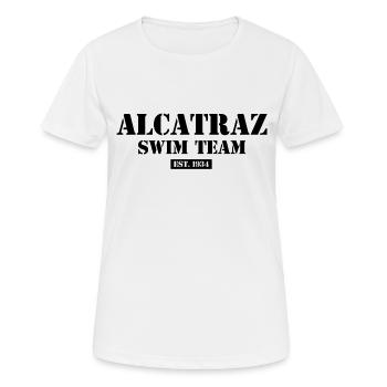 Alcatraz Swim Team EST 1934 prison de prison de Californie - T-shirt respirant Femme - blanc - Devant - AI Model Female 172 dark (172cm)