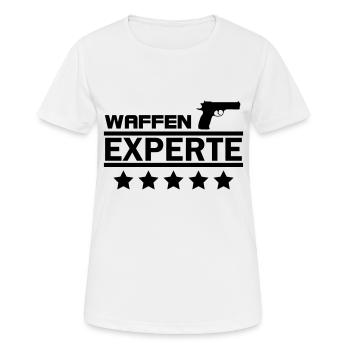 waffen experte - Frauen T-Shirt atmungsaktiv - Weiß - Vorne - AI Model Female 172 dark (172cm)