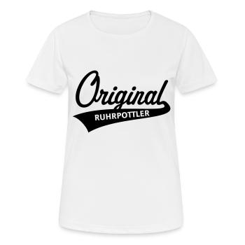 Original Ruhrpottler (Ruhrpott / Ruhrgebiet / 1C) - Frauen T-Shirt atmungsaktiv - Weiß - Vorne - AI Model Female 172 dark (172cm)