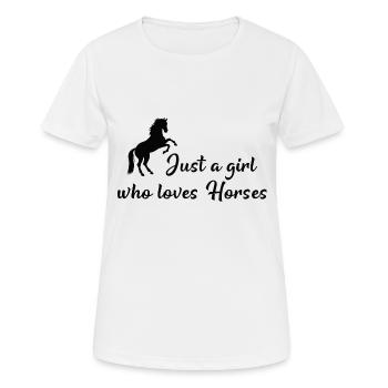 Seule une fille qui aime les chevaux cadeau poney - T-shirt respirant Femme - blanc - Devant - AI Model Female 172 dark (172cm)