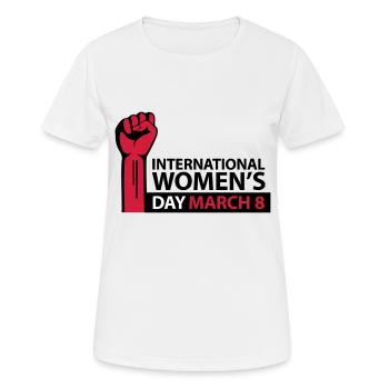 International Women's Day March 8 - Women's Breathable T-Shirt - white - Front - AI Model Female 172 dark (172cm)