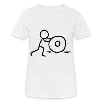 Ball schieben Panne Fitness Bewegung Sport Rollen - Frauen T-Shirt atmungsaktiv - Weiß - Vorne - AI Model Female 172 dark (172cm)
