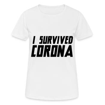 I have survived Corona i survived corona - Women's Breathable T-Shirt - white - Front - AI Model Female 172 dark (172cm)