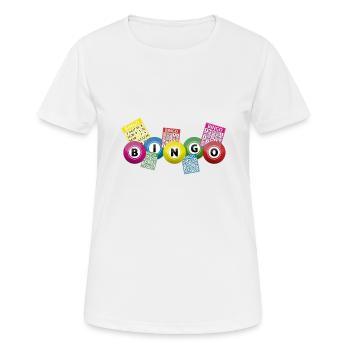 Bingo lottery balls and bingo cards - Women's Breathable T-Shirt - white - Front - AI Model Female 172 dark (172cm)