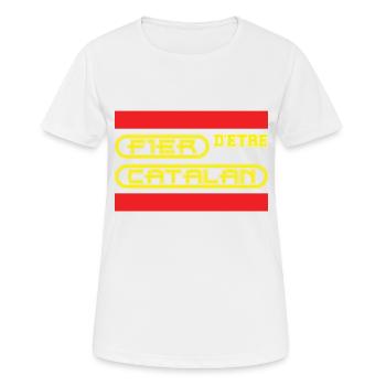 Fier d'être catalan - T-shirt respirant Femme - blanc - Devant - AI Model Female 172 dark (172cm)