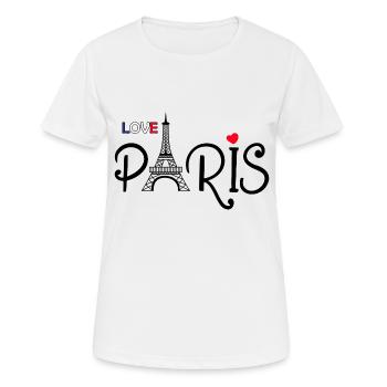 J'aime Paris - I love Paris - T-shirt respirant Femme - blanc - Devant - AI Model Female 172 dark (172cm)