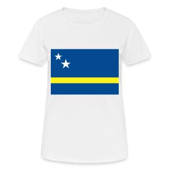 Curacao Flagge - Frauen T-Shirt atmungsaktiv - Weiß - Vorne - AI Model Female 172 dark (172cm)