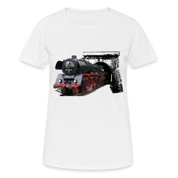 Steam locomotive - Women's Breathable T-Shirt - white - Front - AI Model Female 172 dark (172cm)