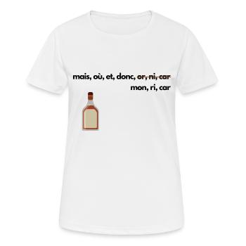 Conjonctions de coordination, pastis - T-shirt respirant Femme - blanc - Devant - AI Model Female 172 dark (172cm)