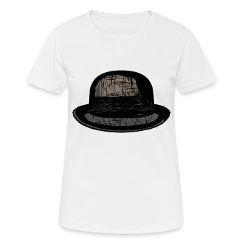 chapeau melon fantaisie dessin - T-shirt respirant Femme - blanc - Devant - AI Model Female 172 dark (172cm)