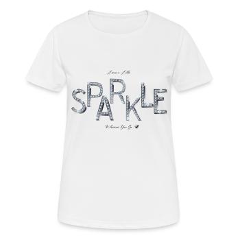Illustration de lettres étincelantes avec inscription - T-shirt respirant Femme - blanc - Devant - AI Model Female 172 dark (172cm)