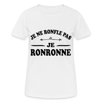 Je ne ronfle pas je ronronne humoristique - T-shirt respirant Femme - blanc - Devant - AI Model Female 172 dark (172cm)