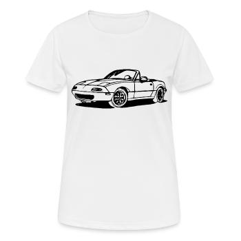 CLASSIC MIATA MK1 MX5 EUNOS - Frauen T-Shirt atmungsaktiv - Weiß - Vorne - AI Model Female 172 dark (172cm)